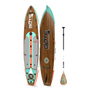 Angled top and bottom view of the HD 12′ Classic Mangrove Paddle Board with paddle