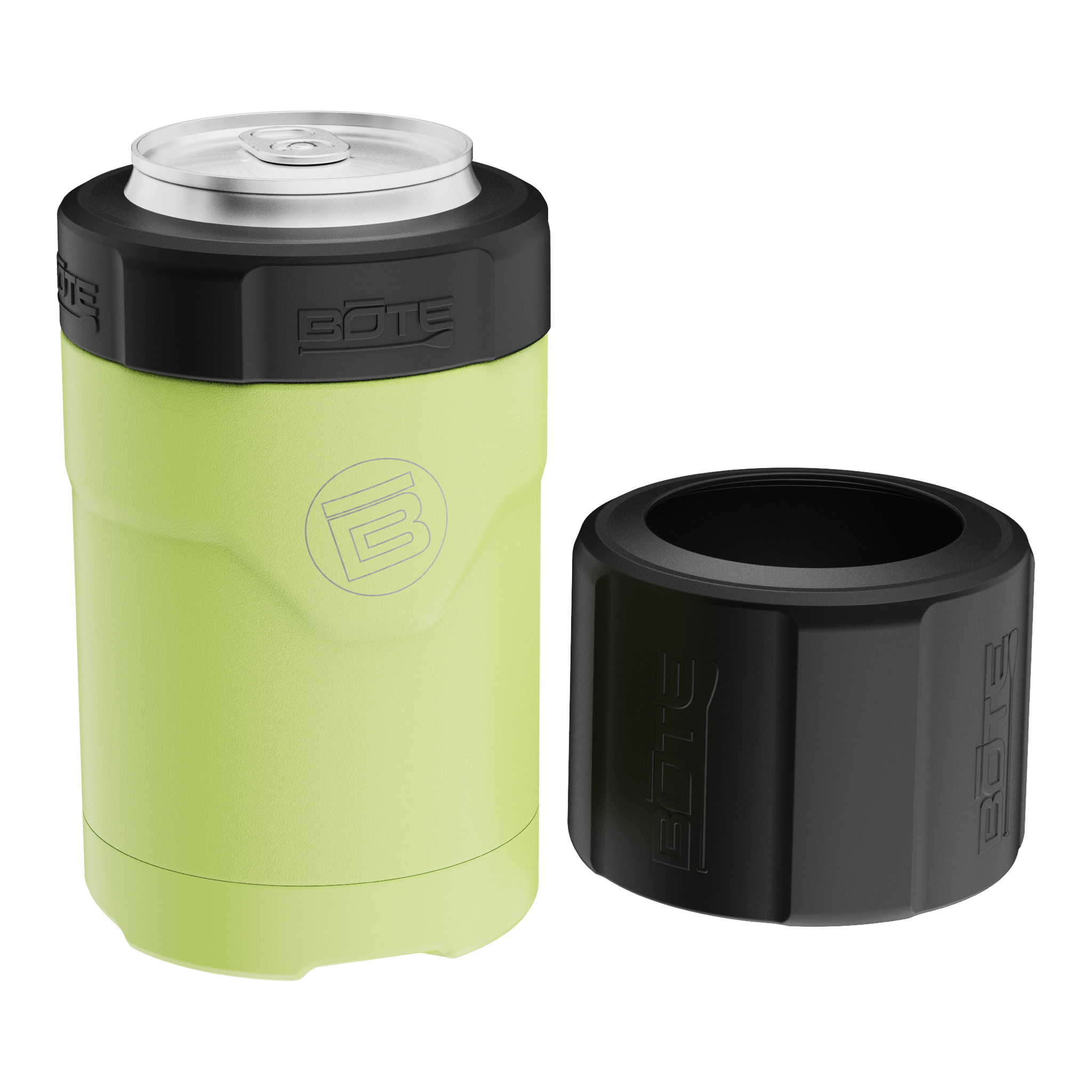 A detailed image of the MAGNEChill Can Cooler Switch Lime, showing its design and key features.